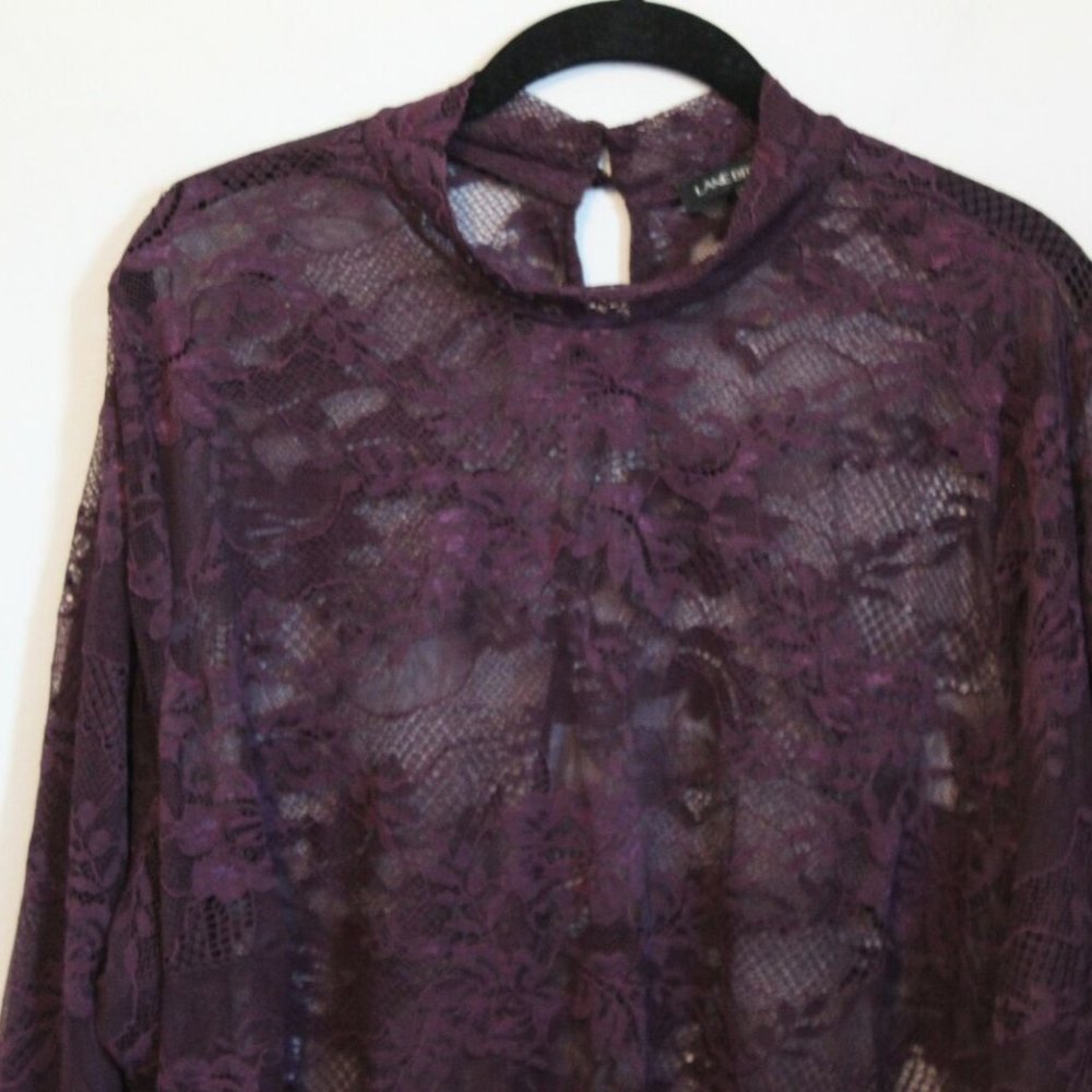 Lane Bryant High Collar Floral Lace Blouse H10949 - Picture 4 of 10